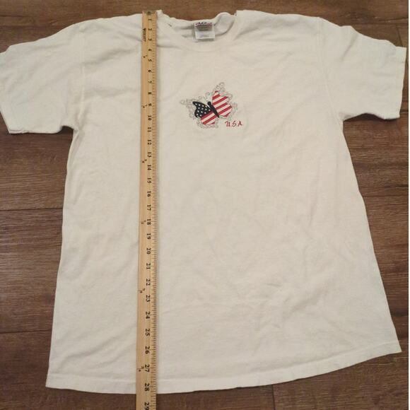 VTG MC Energy Butterfly USA Women's Large Shirt Floral Nature America USA Y2K - Picture 4 of 7